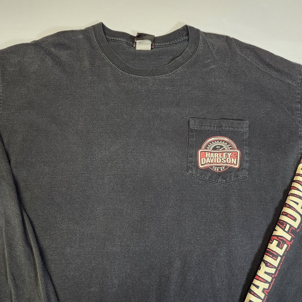 Harley Davidson Whiskey Row Prescott AZ Long Sleeve Pocket Tee 2XL Black - Picture 6 of 8